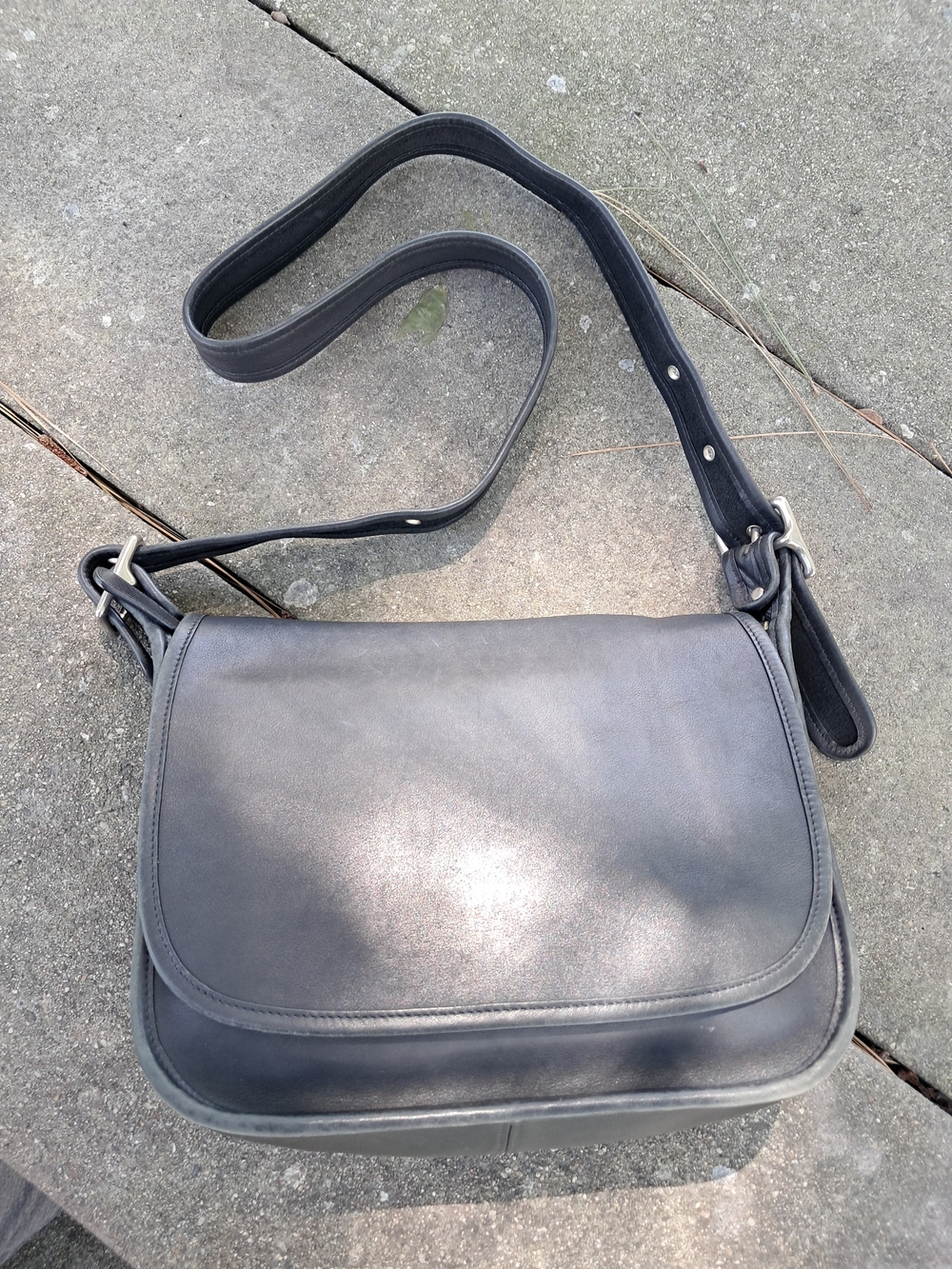 Coach Black Leather Bag with Adjustable Strap